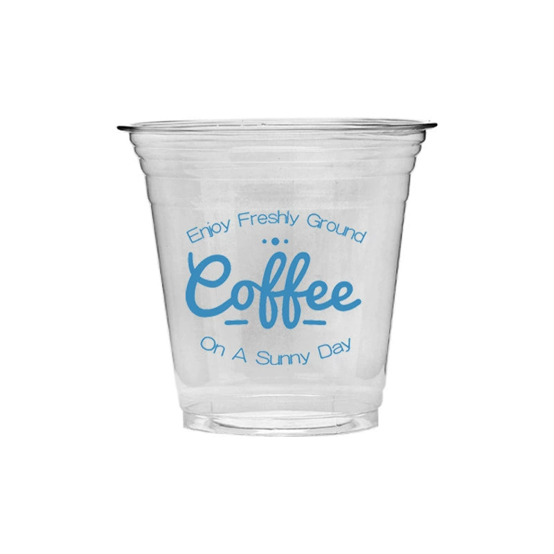 Disposable Iced Coffee PET Cups with Lids for Cold Brew, Latte & Bubble Tea