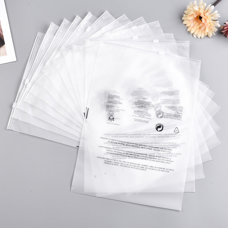 Custom T-Shirt Bags Frosted Zipper Packaging Bags for Clothing Resealable Poly Plastic Apparel Merchandise Bags with Slider Closure for Shipping Clothes Shirt
