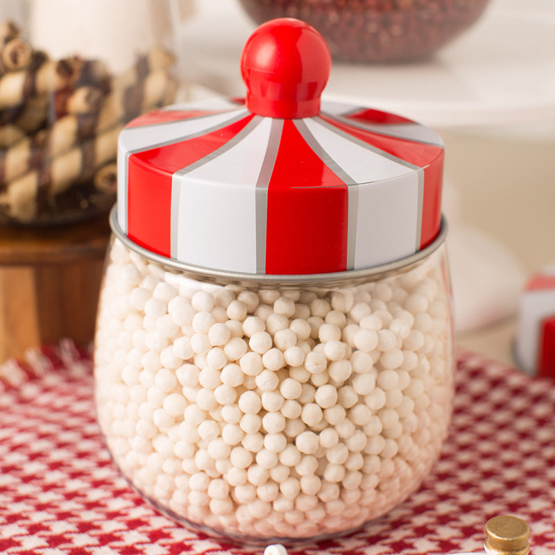 Circus Cookie Packaging Box Candy Dessert Transparent Multipurpose Plastic Jar 800ML