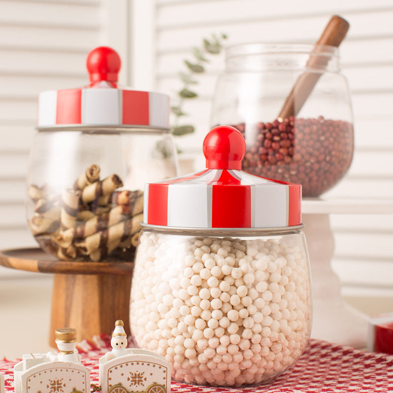 Circus Cookie Packaging Box Candy Dessert Transparent Multipurpose Plastic Jar 800ML