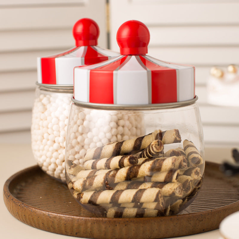 Circus Cookie Packaging Box Candy Dessert Transparent Multipurpose Plastic Jar 800ML