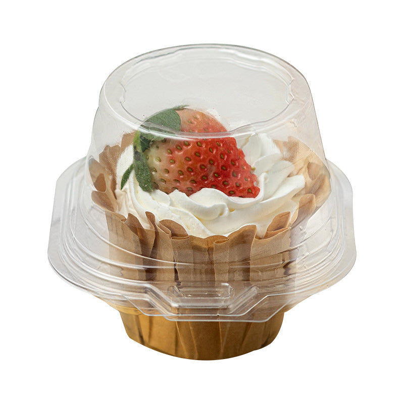 Cupcake Containers Disposable Clear Plastic Cupcake Holders with Airtight Deep Dome Lid