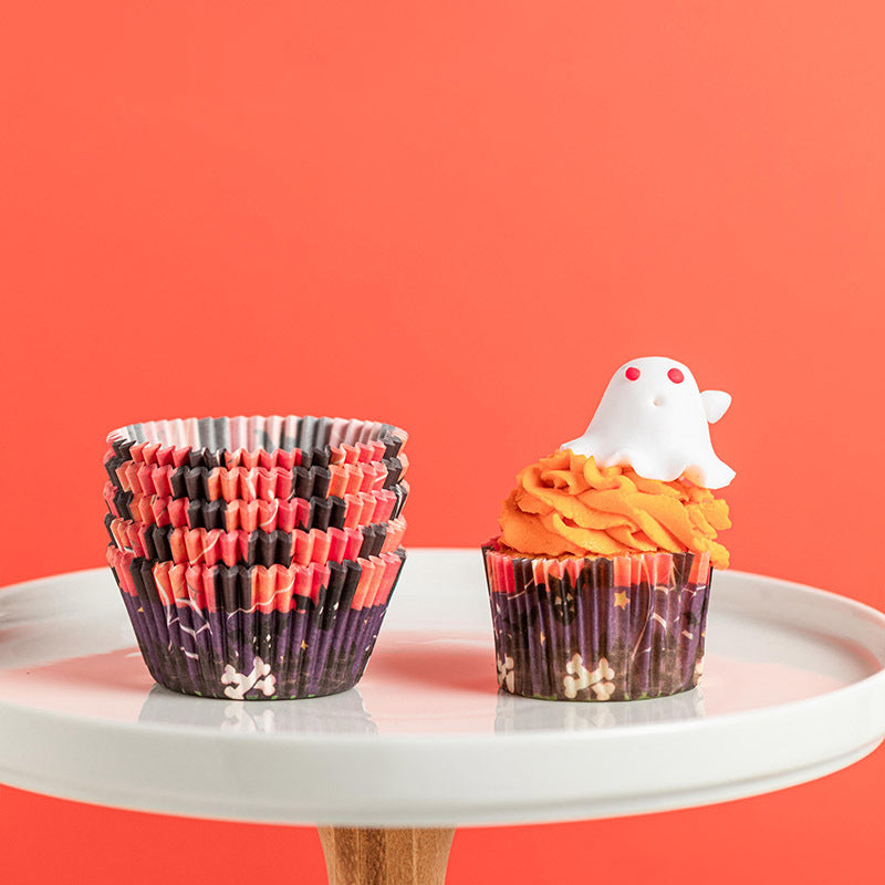 Halloween Baking Cups Food-Grade Greaseproof Paper Cupcake Liners 7x5x3.5cm 125 Pcs