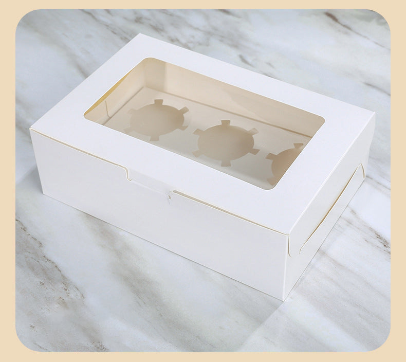 White Paper Cupcake Box with Window 10 packs