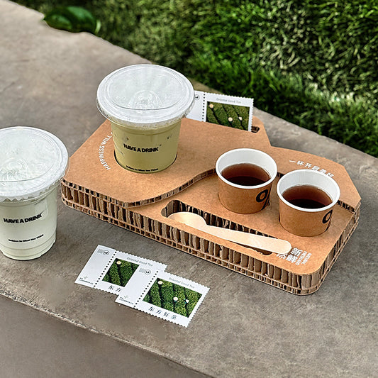 Custom Honeycomb Paper Coffee Drink Tray for Exhibitions & Tastings