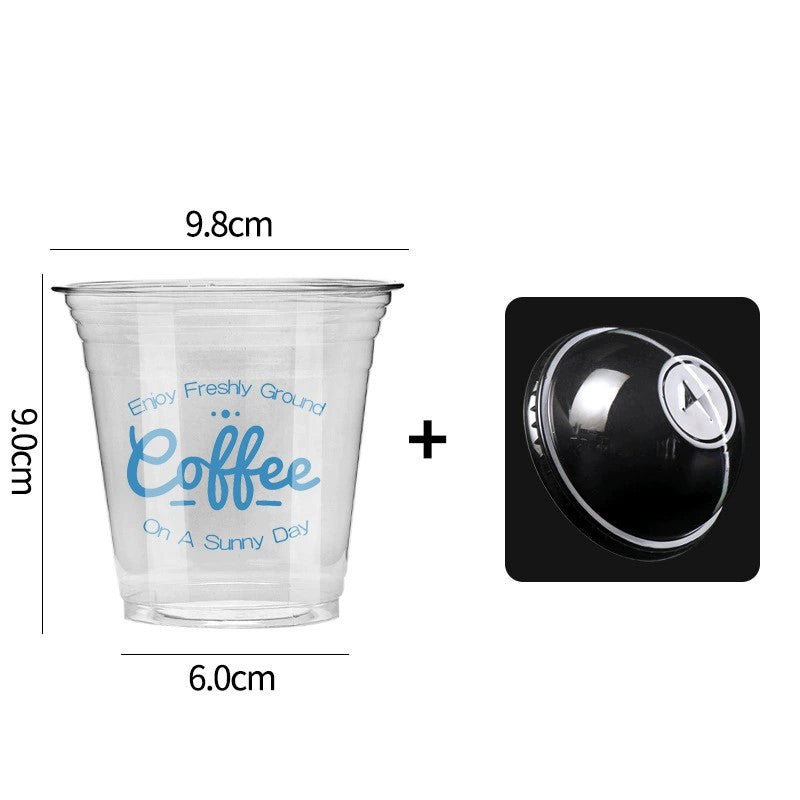 Disposable Iced Coffee PET Cups with Lids for Cold Brew, Latte & Bubble Tea