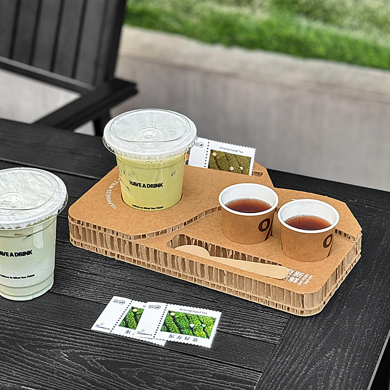 Custom Honeycomb Paper Coffee Drink Tray for Exhibitions & Tastings