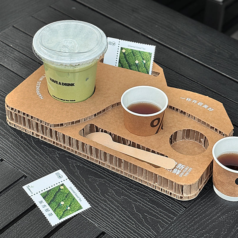 Custom Honeycomb Paper Coffee Drink Tray for Exhibitions & Tastings
