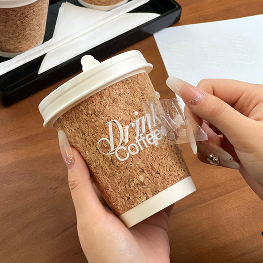 Custom Premium UV Transfer Stickers for Coffee Cup Paper Bag Waterproof Durable Easy Peel DIY Sticker