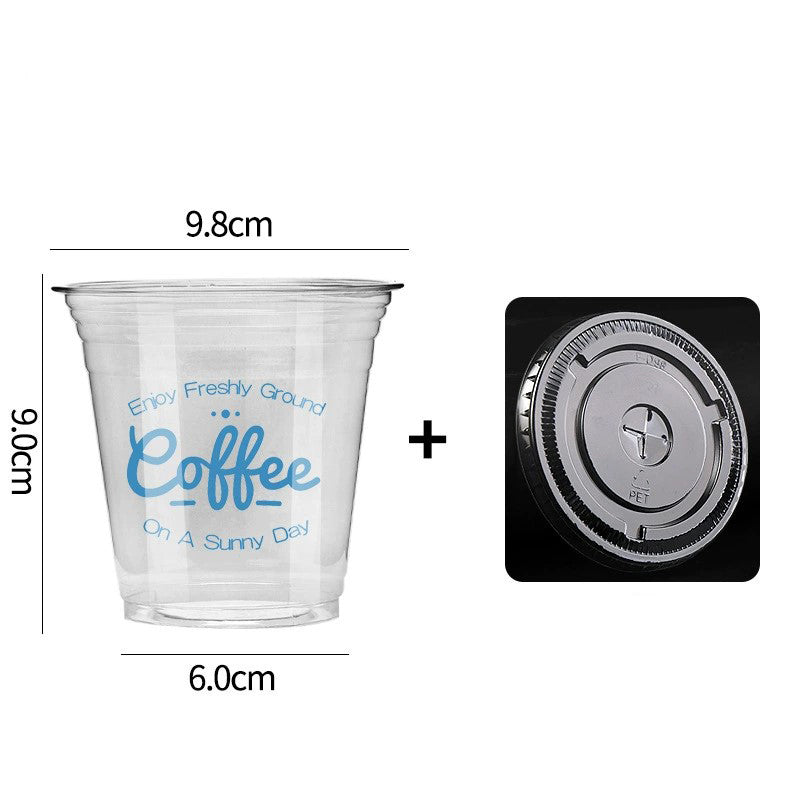 Disposable Iced Coffee PET Cups with Lids for Cold Brew, Latte & Bubble Tea