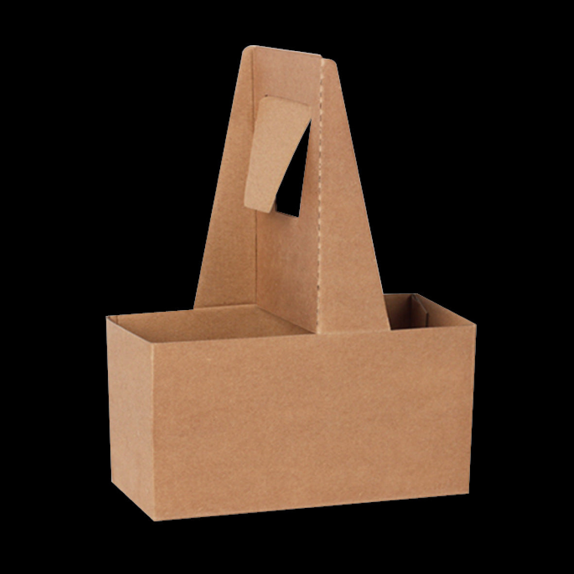 Custom Milktea Coffee Cup Tray Holder Kraft Cardboard Beer Bottle Carrier