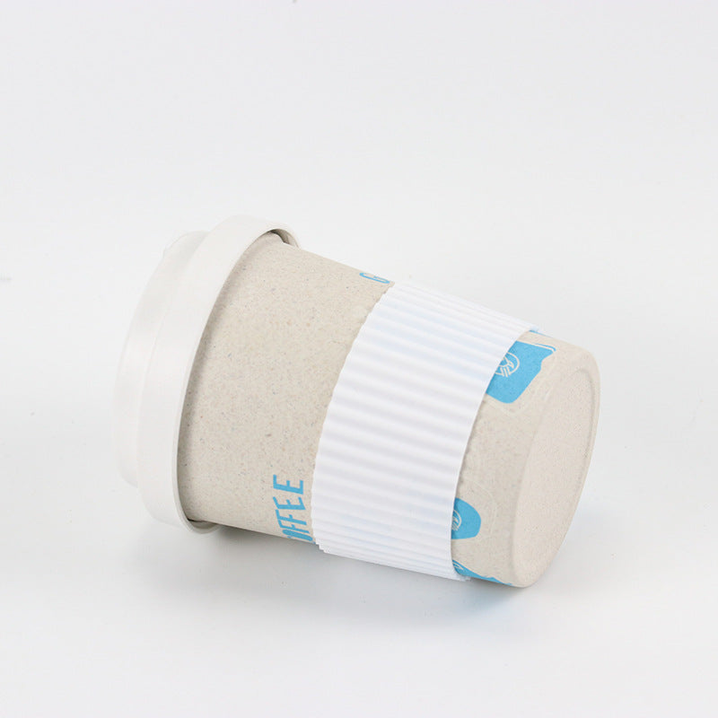 Custom Reusable Organic Bamboo Fiber Coffee Cup Eco Friendly Coffee Tumbler and Travel Mug with Leak-Proof Cup Cover