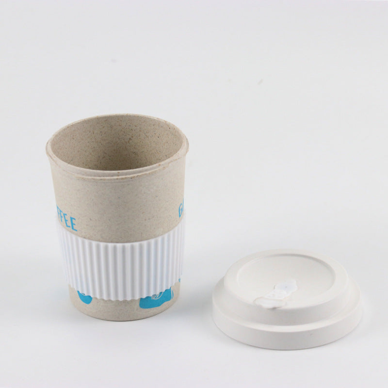 Custom Reusable Organic Bamboo Fiber Coffee Cup Eco Friendly Coffee Tumbler and Travel Mug with Leak-Proof Cup Cover
