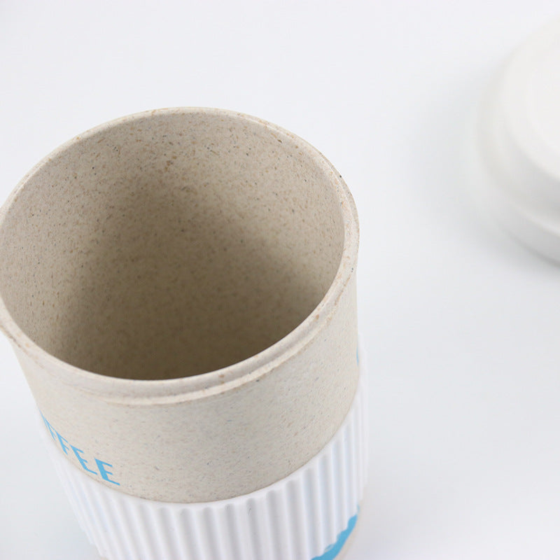 Custom Reusable Organic Bamboo Fiber Coffee Cup Eco Friendly Coffee Tumbler and Travel Mug with Leak-Proof Cup Cover