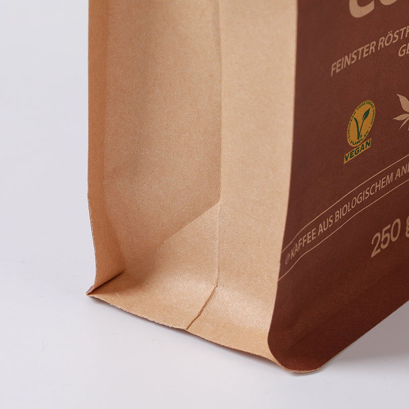 Custom Kraft Paper Flat Bottom Pouch