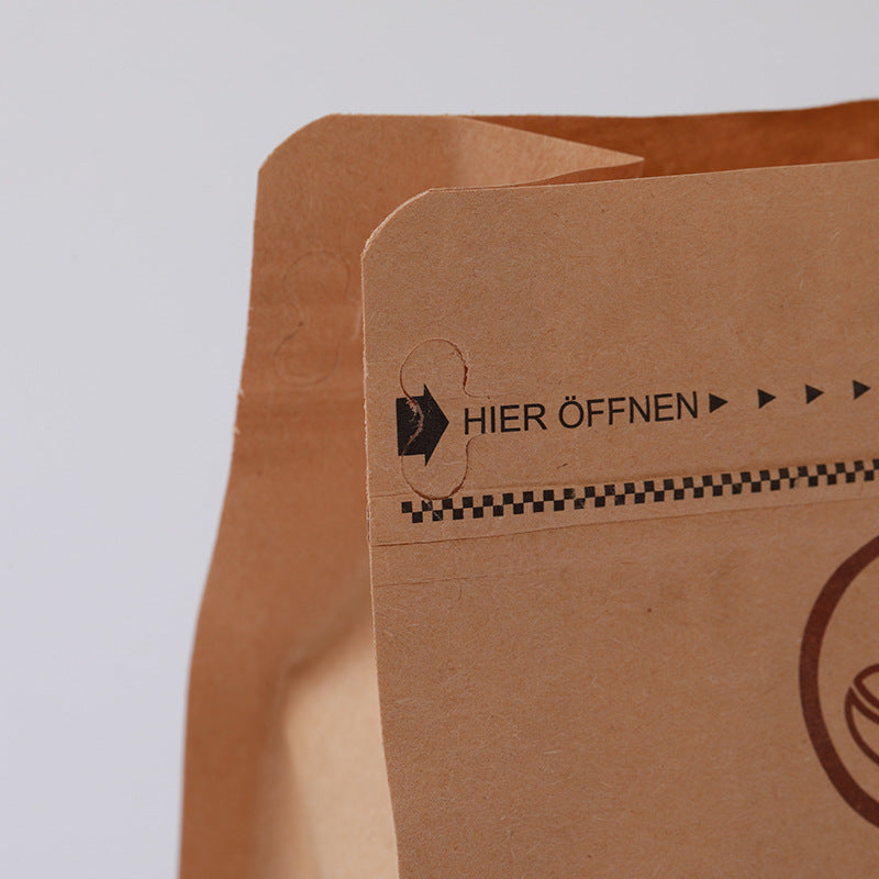 Custom Kraft Paper Flat Bottom Pouch