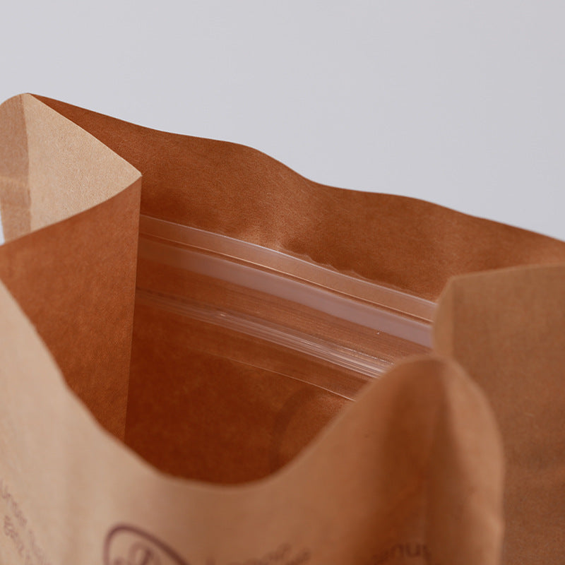 Custom Kraft Paper Flat Bottom Pouch