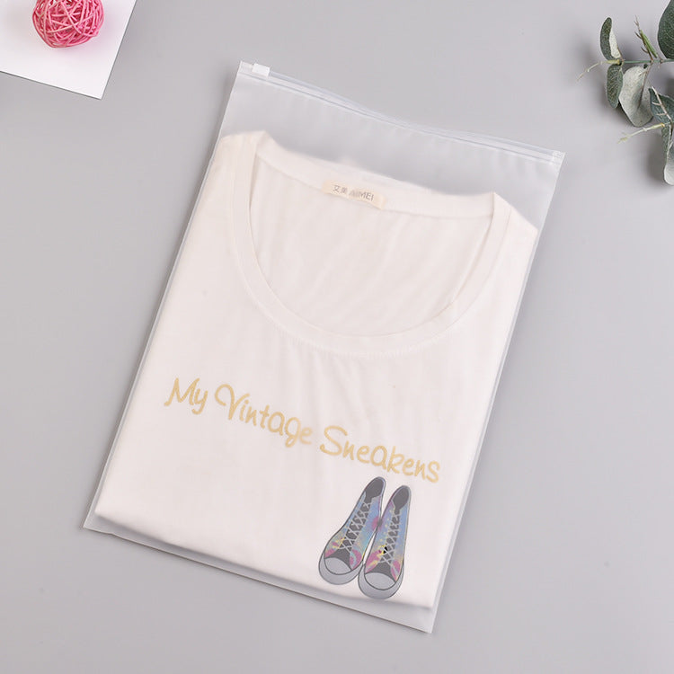Custom T-Shirt Bags Frosted Zipper Packaging Bags for Clothing Resealable Poly Plastic Apparel Merchandise Bags with Slider Closure for Shipping Clothes Shirt