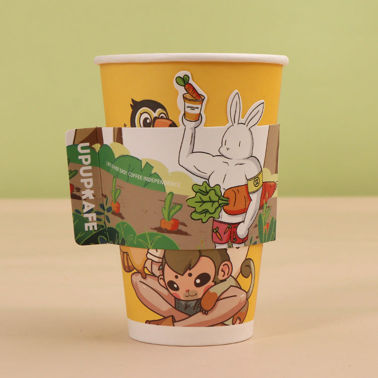 Custom Printed Paper Coffee Cup Sleeves Holder for Protective Hot and Cold Insulation