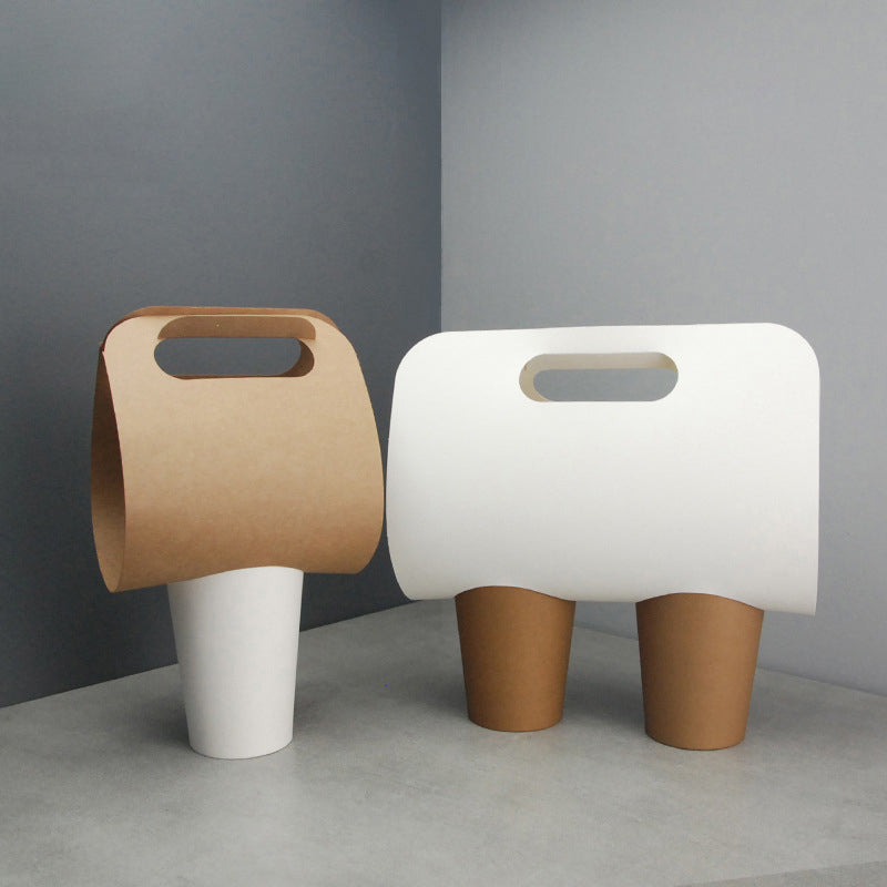 Kraft Paper Coffee to Go Carrier Drink Takeout Holder Disposable Coffee Tray 100 Packs