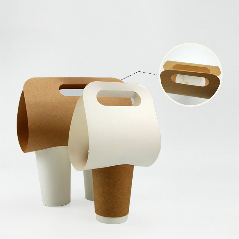 Kraft Paper Coffee to Go Carrier Drink Takeout Holder Disposable Coffee Tray 100 Packs