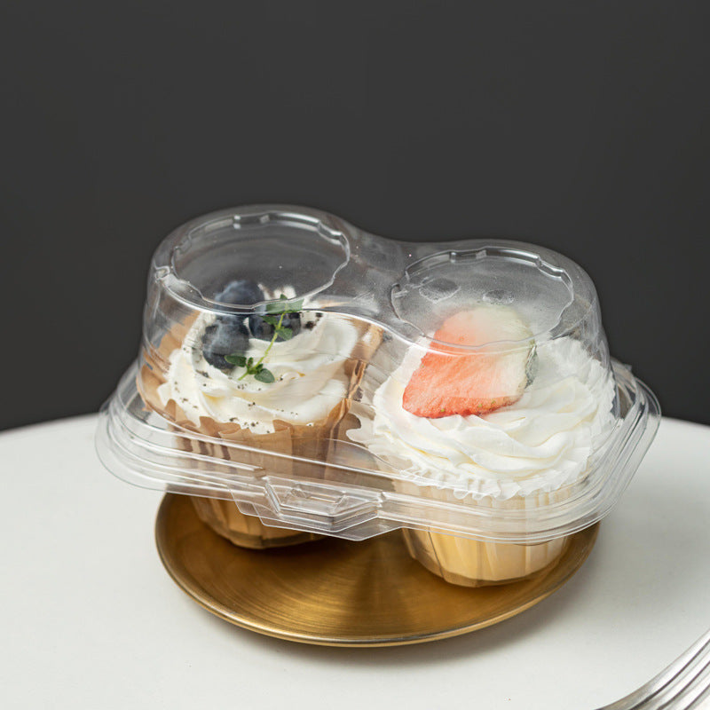 Cupcake Containers Disposable Clear Plastic Cupcake Holders with Airtight Deep Dome Lid