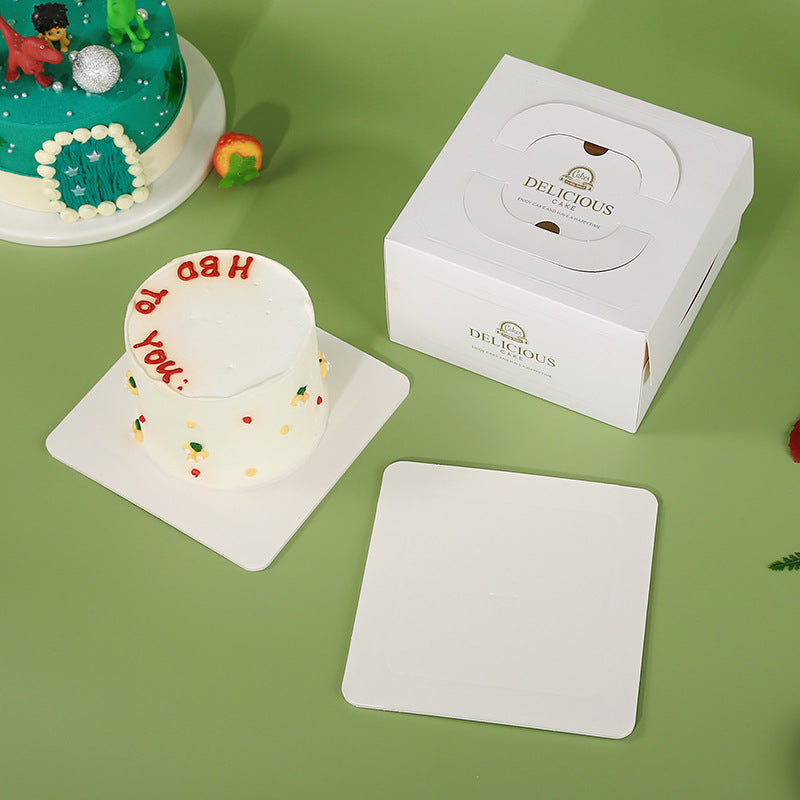 White Square Cake Boards Grease Proof - 4", 6", 8", 10", 12" Square 100 Packs