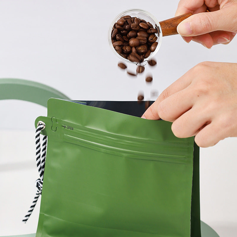 Box Bottom Pouch with Zipper Valve and String 100 Pcs