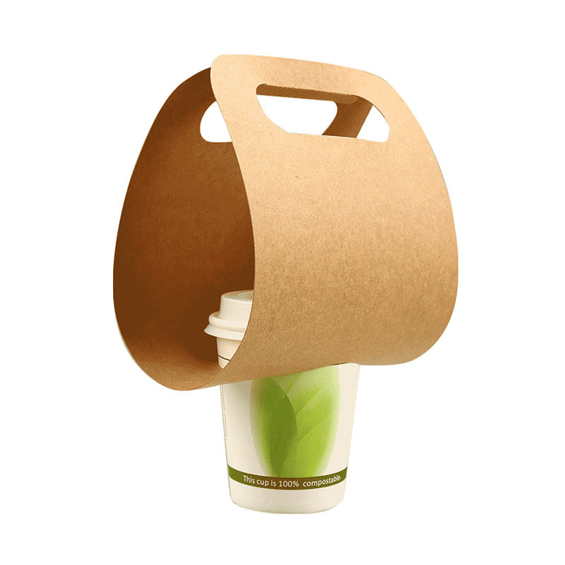 Kraft Paper Coffee to Go Carrier Drink Takeout Holder Disposable Coffee Tray 100 Packs