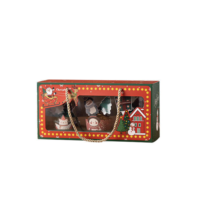 Christmas Cupcake Boxes 3 Standard Size Cupcake Carrier with Window 5 Packs