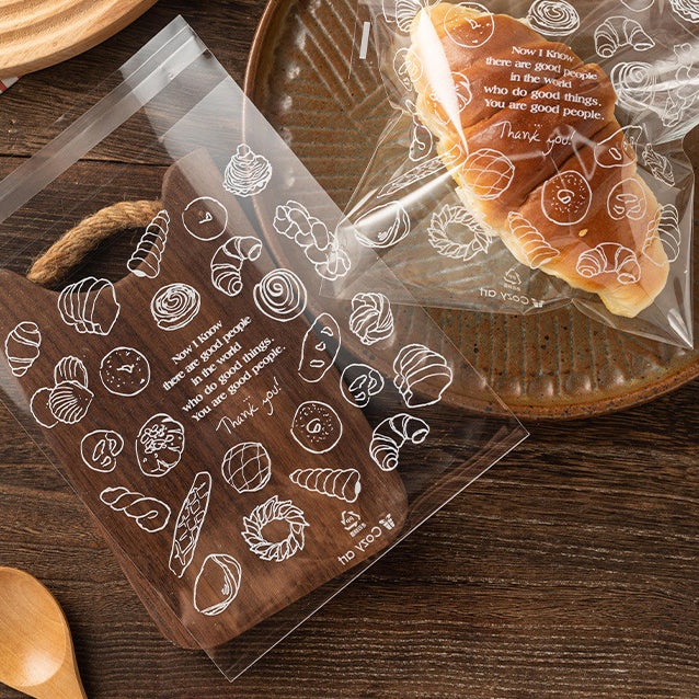 OPP Cellophane Self Adhesive Bags for Packaging Bakery, Cookies, Homemade Bread 15x21cm 200 Pcs