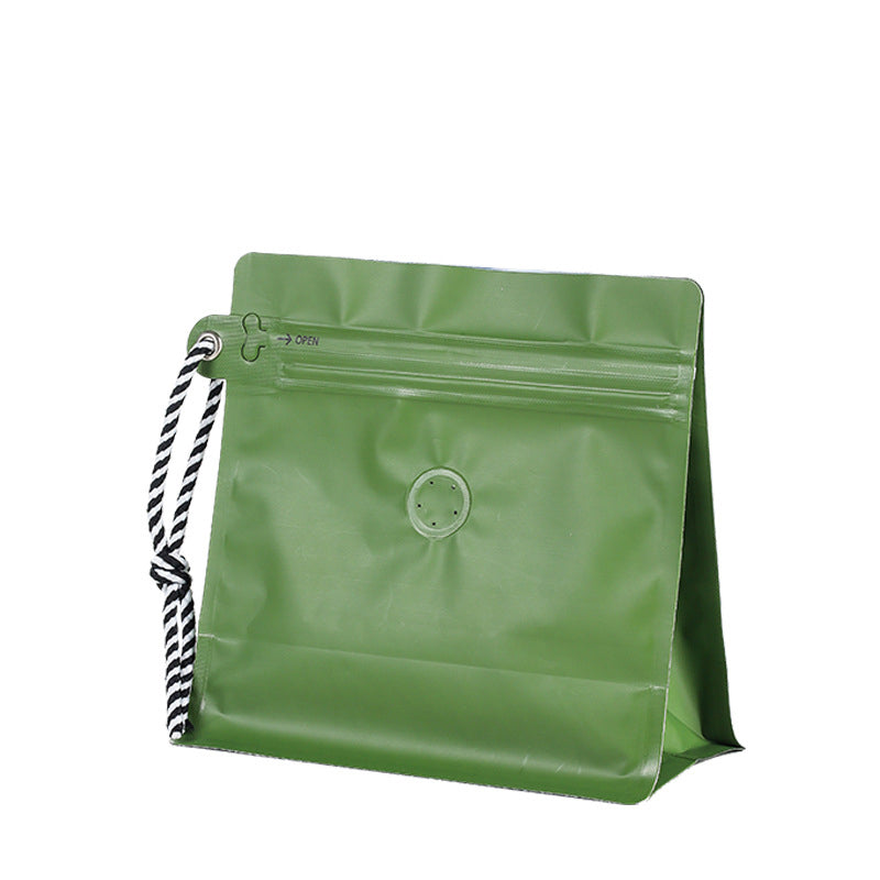 Box Bottom Pouch with Zipper Valve and String 100 Pcs