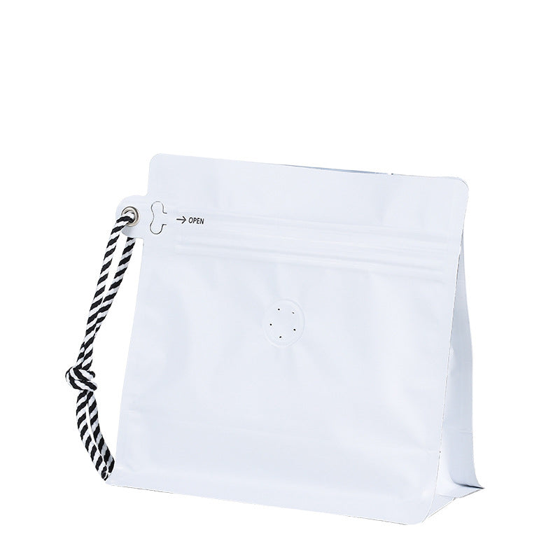 Box Bottom Pouch with Zipper Valve and String 100 Pcs