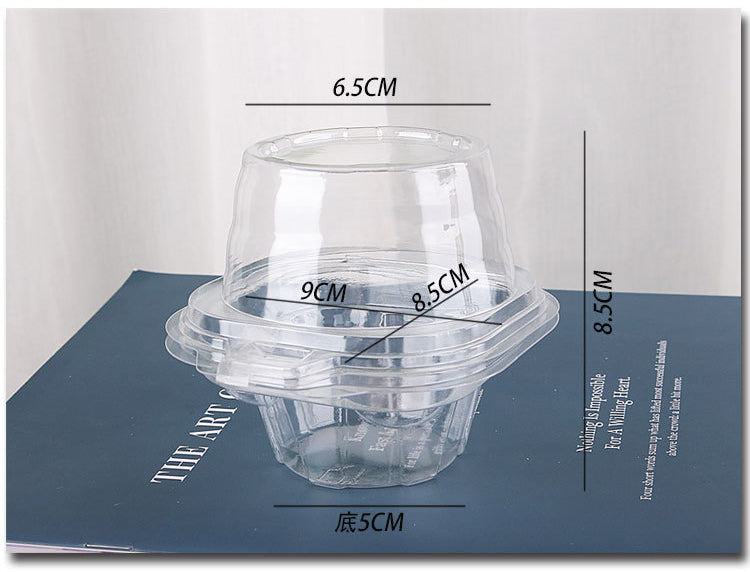 Cupcake Containers Disposable Clear Plastic Cupcake Holders with Airtight Deep Dome Lid