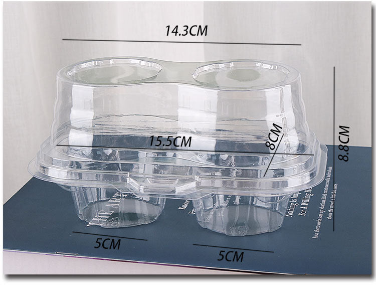 Cupcake Containers Disposable Clear Plastic Cupcake Holders with Airtight Deep Dome Lid