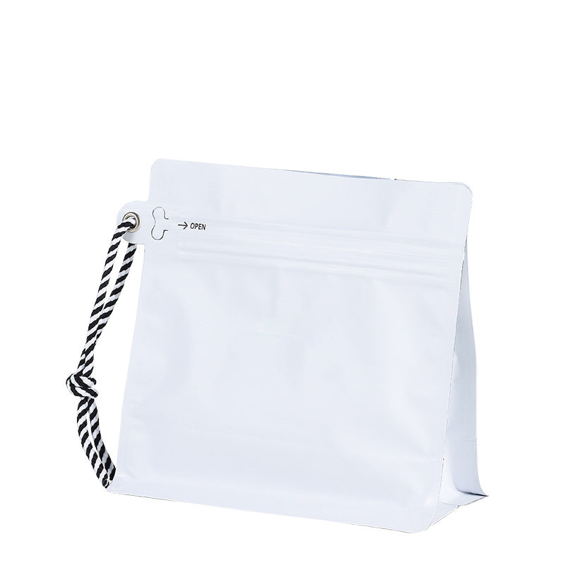 Box Bottom Pouch with Zipper Valve and String 100 Pcs