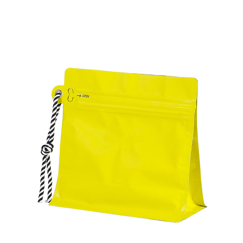 Box Bottom Pouch with Zipper Valve and String 100 Pcs