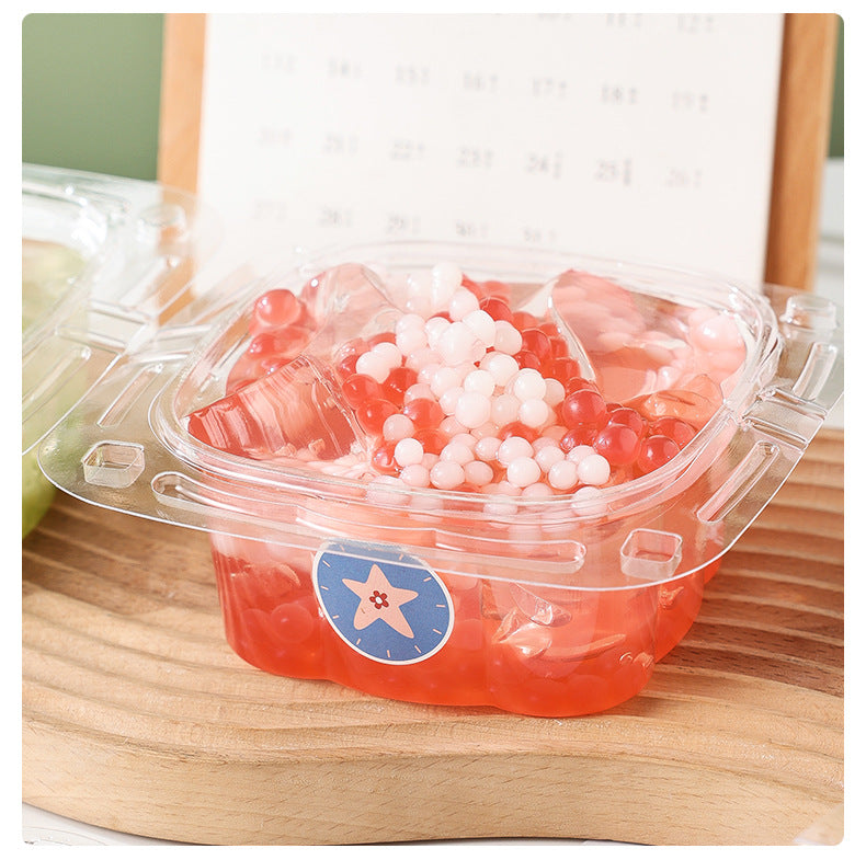 Transparent Baking Disposable Plastic Box Basket with Handle and Lids for Flower Cake Candy Fruit 450ml/15 oz 40 Packs