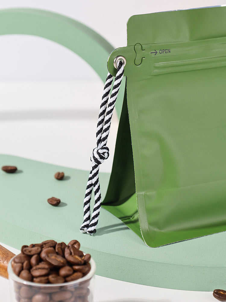 Box Bottom Pouch with Zipper Valve and String 100 Pcs